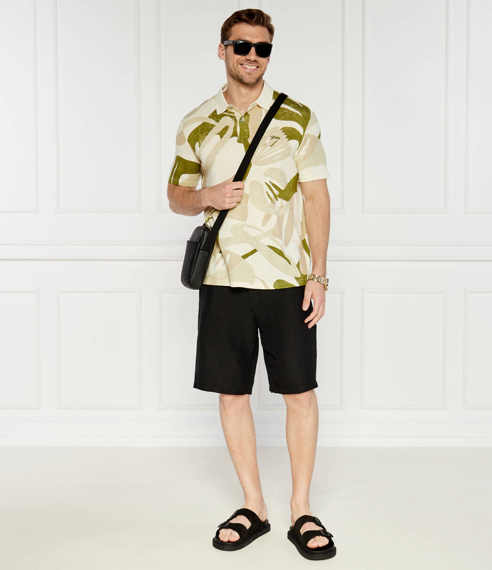 Поло SLUB AOP GUESS - зеленый(M4GP03 KC601)