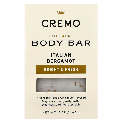 Cremo, Отшелушивающее мыло для тела, итальянский бергамот, 142 г (5 унций)