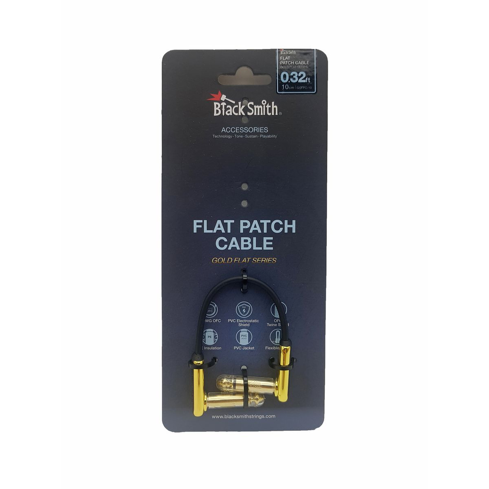 BlackSmith Patch Cable Gold Flat 0.32ft GSFPC-10