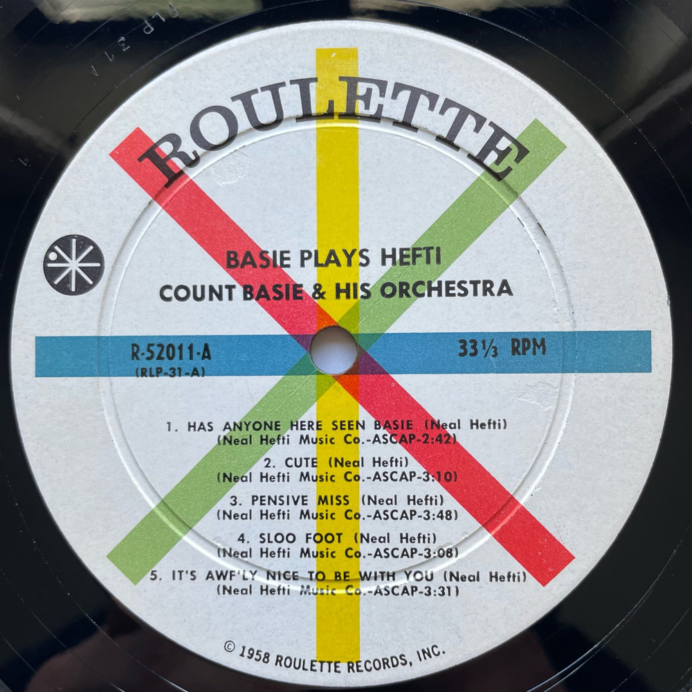 Винтажная виниловая пластинка LP Count Basie and His Orchestra, Basie Plays Hefti (США 1958)