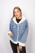 джинсовая куртка с мехом с капюшоном магазин