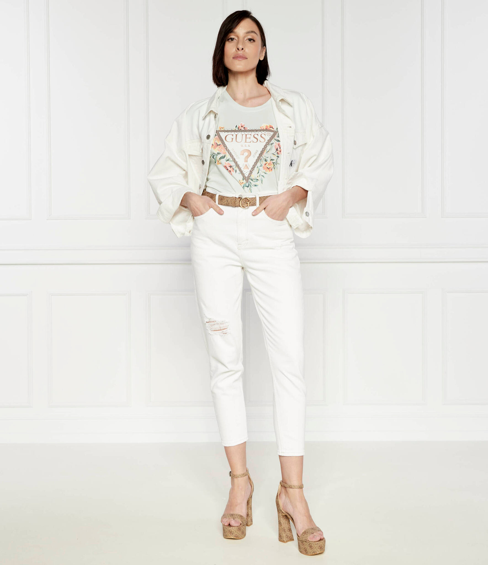 Футболка TRIANGLE FLOWERS GUESS - мятный(W4GI24 J1314)