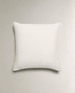 ZARA HOME НАВОЛОЧКА ДЛЯ ДЕКОРАТИВНОЙ ПОДУШКИ С ВЫШИВКОЙ, СВЕТЛО-БЕЖЕВЫЙ