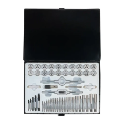 Набор метчиков и плашек 50пр.(М3х0.5,4х0.7,5х0.8,6х1.0,8х1.25,6,8,10-32,10,12-24,1/4-20/28,5/16-18/24,3/8-16/24,7/16-14/20,1/2-13,1/2-20)в метал.кейсе Forsage F-M050-3