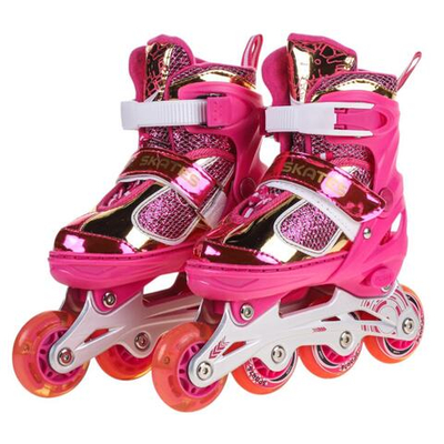 Ролики осн. алюм, кол. PU, размер S, блестки, сумка