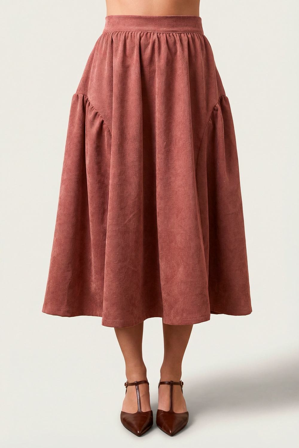 Юбка бохо вельветовая миди