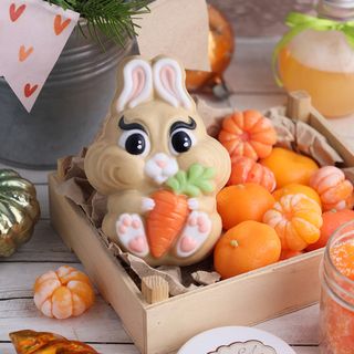 Зайка с морковкой пластиковая форма для мыла ММ