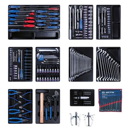 Цена на KING TONY (946-100MRD-MT) Набор инструментов для тележки, 10 ложементов, 204 предмета