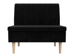 Диван прямой Мини, Черный, Велюр, 126044