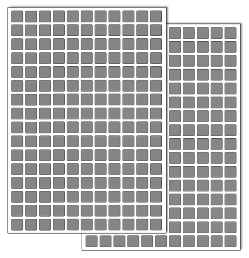 Серые виниловые наклейки для маркировки Policomprint М14, 10х10 мм. 352 шт., 10х10 мм. 352 шт.