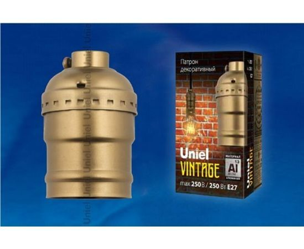 Патрон декоративный. Серия Vintage. Без выключателя. Материал алюминий. Цвет бронза. DLC-V-H01-E27 BRONZE ТМ Uniel.
