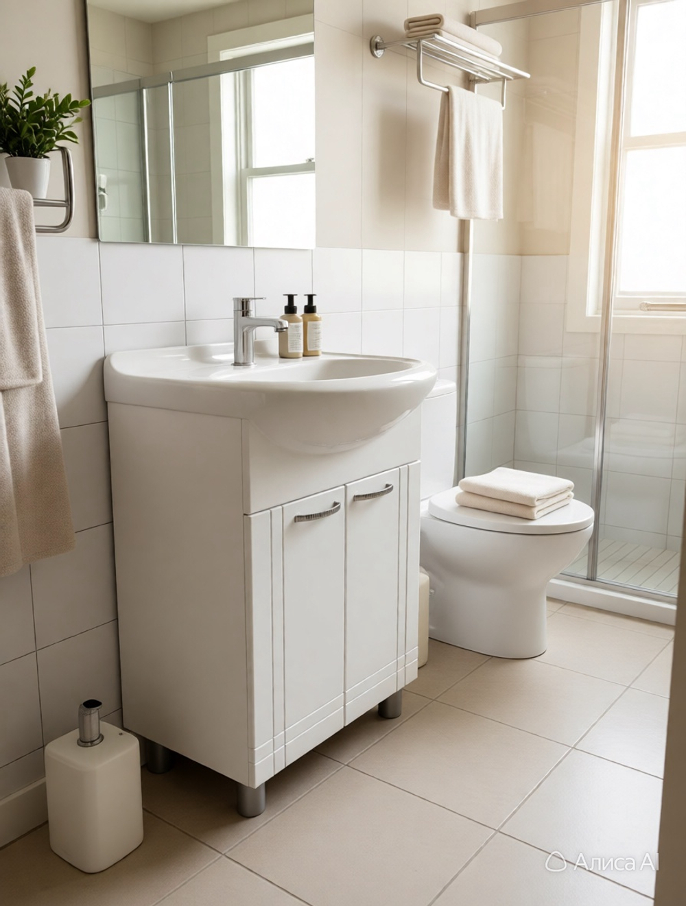 Тумба Пронто 55 в комплекте с умывальником Уют