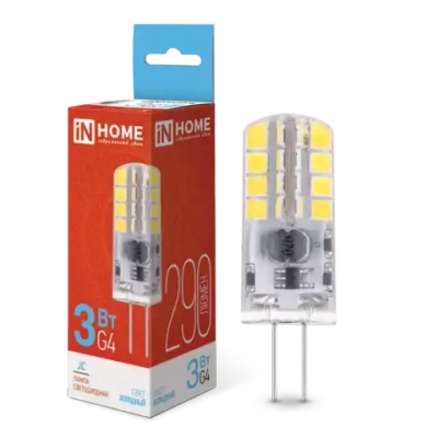 Лампа светодиодная LED-JC 3Вт 12В G4 6500К ХОЛОДНЫЙ 290Лм IN HOME