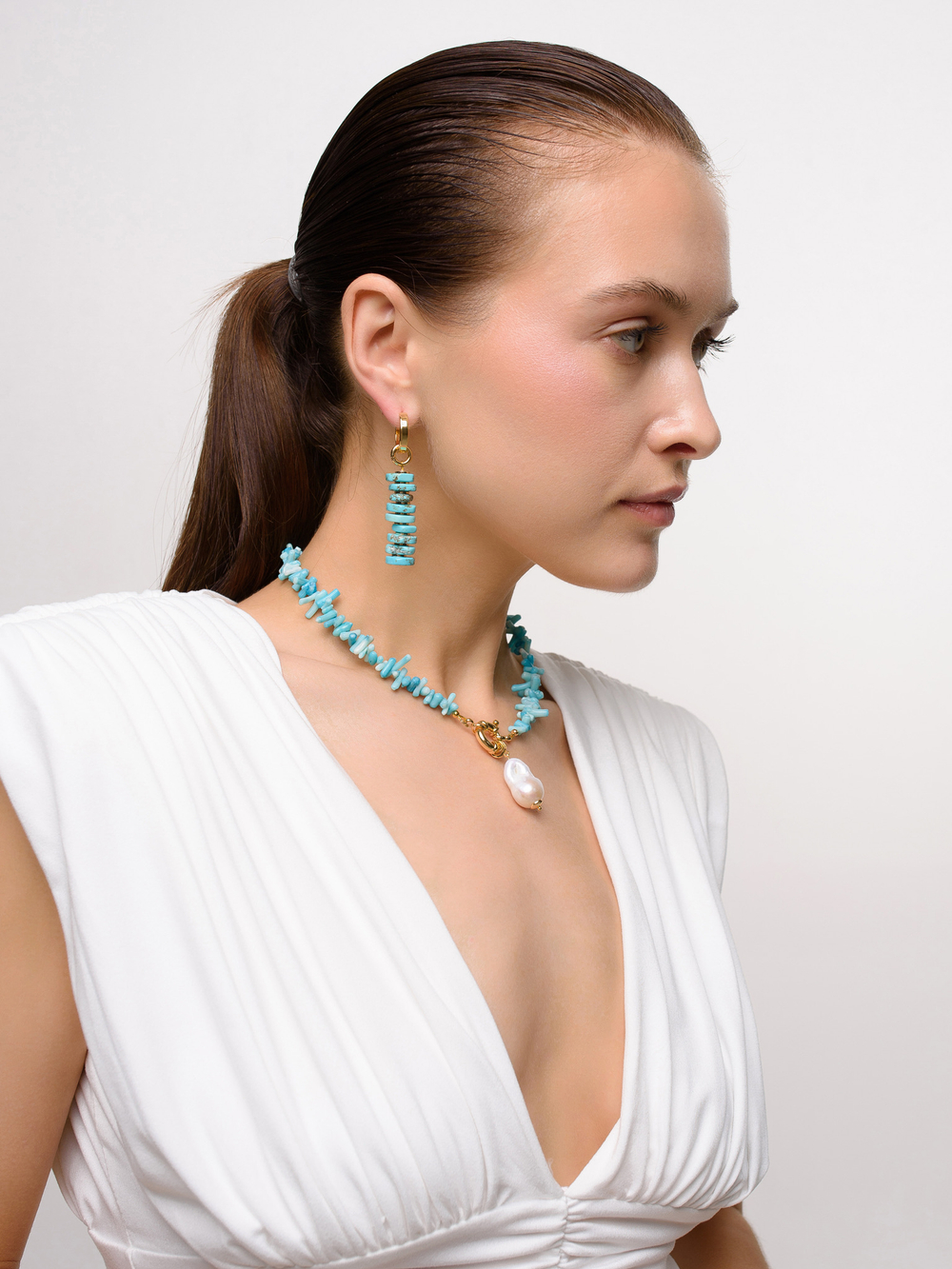 Колье Sea Coral Pearl Gold