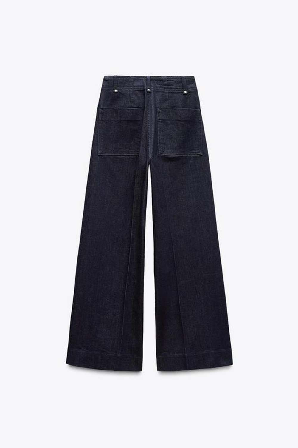 ZARA ДЖИНСЫ WIDE LEG С ВЫСОКОЙ ПОСАДКОЙ — ZW COLLECTION, СИНИЙ