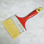 Кисть плоская 4" 100мм, искусственная щетина, деревянная лакированная ручка