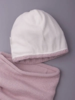 Шапка детская зимняя вязаная с помпоном и снуд