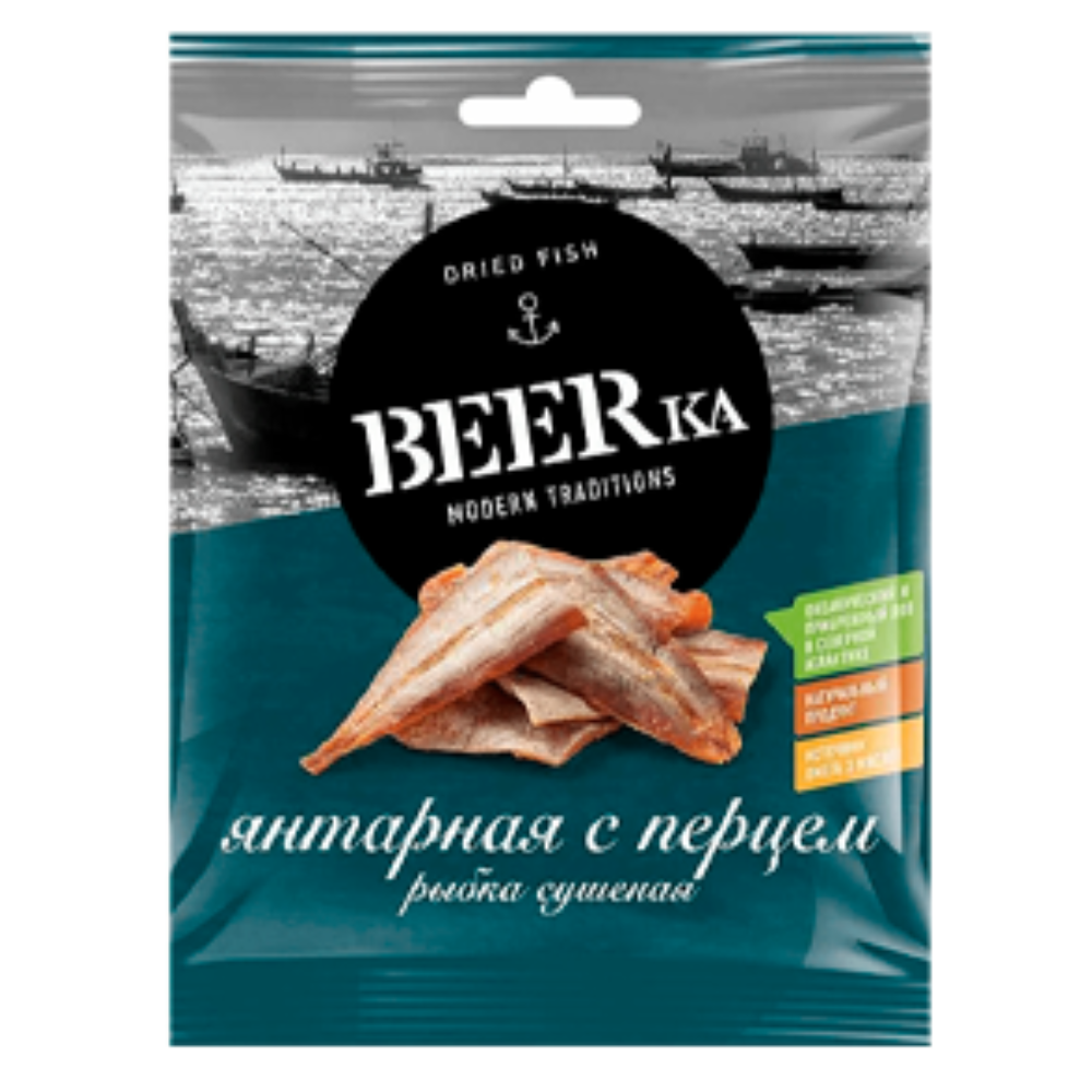 Beerka янтарная с перцем сушено-вяленая 25 гр