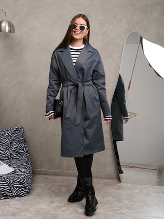Тренч женский жакет серый