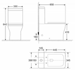 Унитаз компакт BelBagno Romano BB248CPR-P без бачка и сиденья