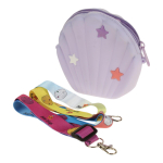 Кошелек "Ракушка" с прицепом, 13*12*4 см, силикон, разноцветный принт микс