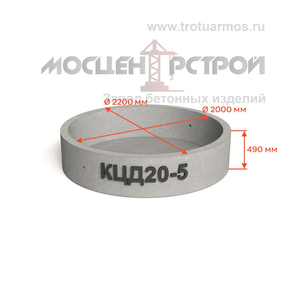 Кольцо колодезное стеновое с дном КЦД20-5 (КСД20-5)