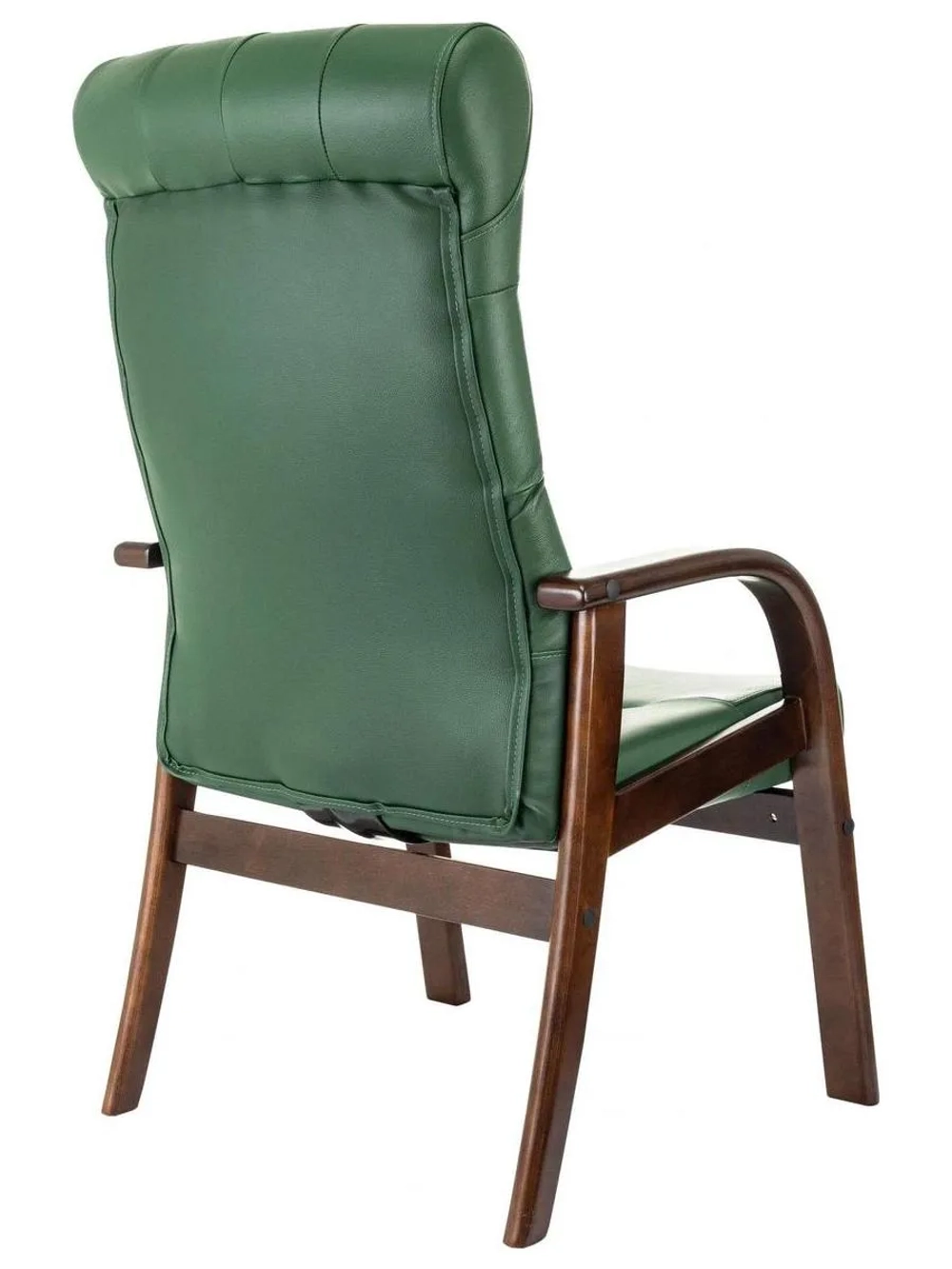 Кресло Бюрократ T-9928WALNUT-CF, зеленый, кожа, на ножках, дерево