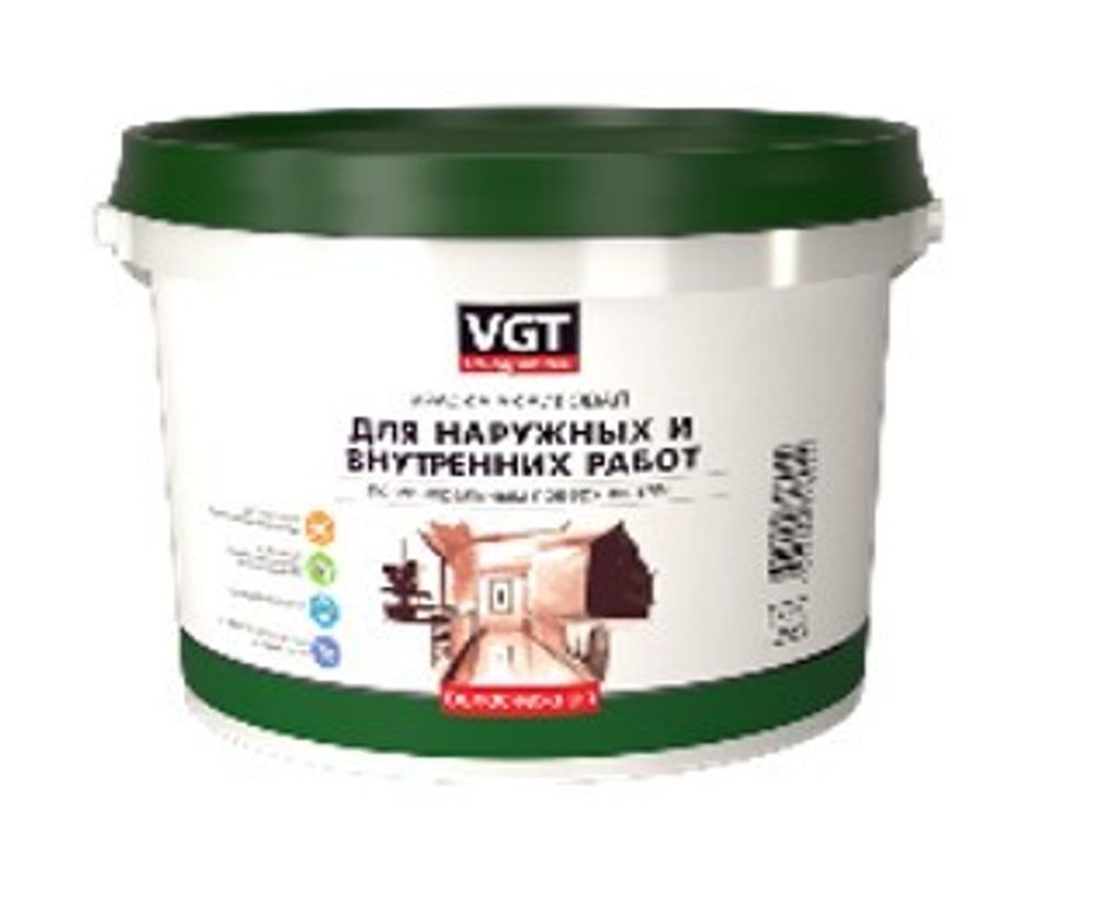 Краска ВД-АК-1180 VGT для наруж/внутр работ моющаяся, белая, 15кг