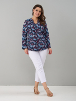 Блузка БЛ-22/синий-душистыйгорошек