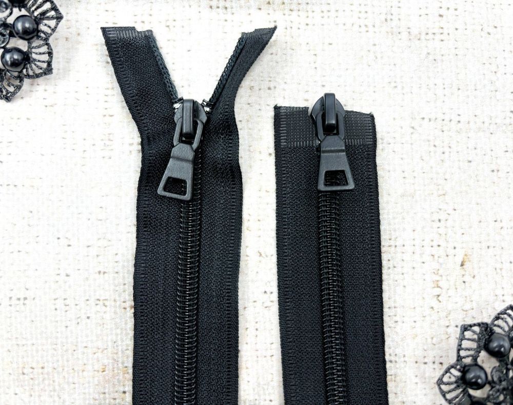 Молния спираль, Т7, L 95 см, 2 бегунка, чёрный