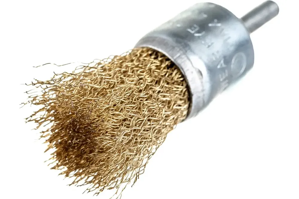 Щетка для дрели, тип "Чашка", латунированная витая проволока 0,3 мм, 25 мм, cutop profi, 82-541