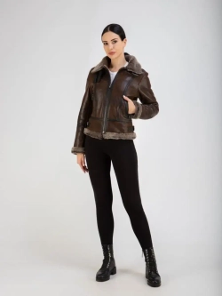 Дубленка женская натуральная короткая Турция легкая автоледи