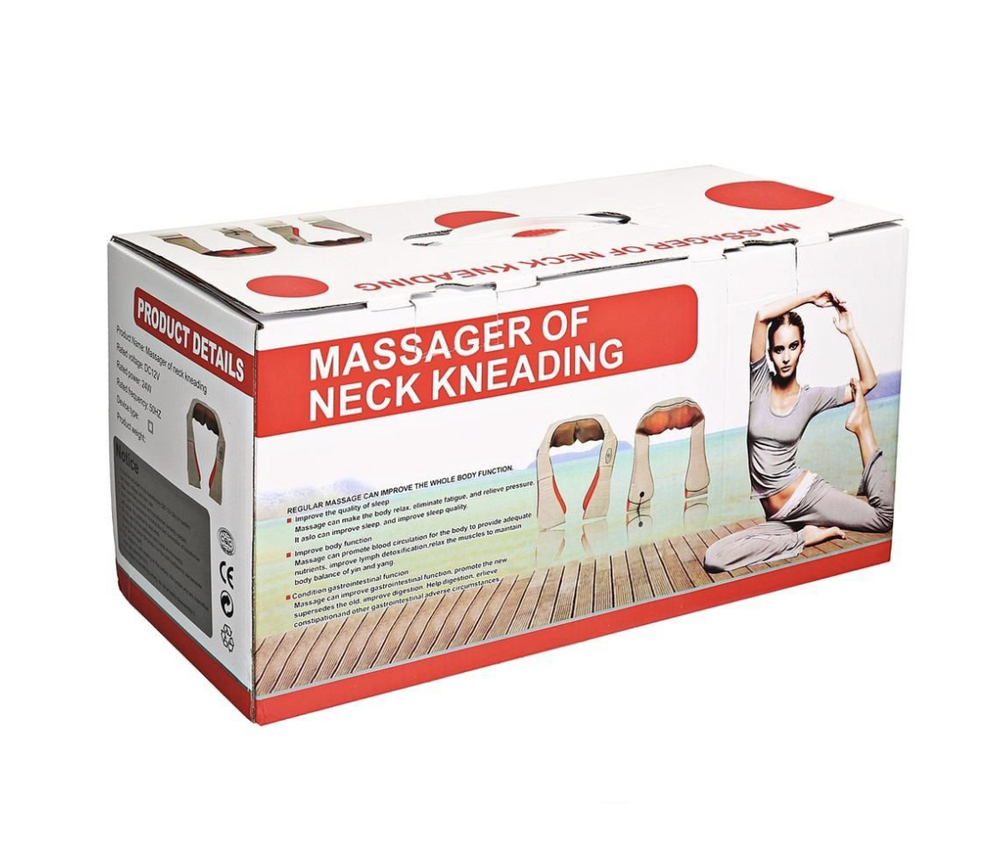 Массажер для шеи и плеч с ИК подогревом роликовый разогревающий японский массаж шиацу