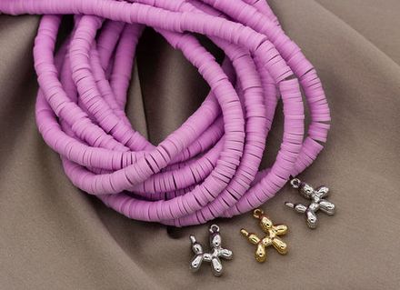 Нить каучуковых бусин 6мм