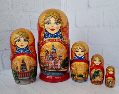 Матрёшка "Виды города" 5мест