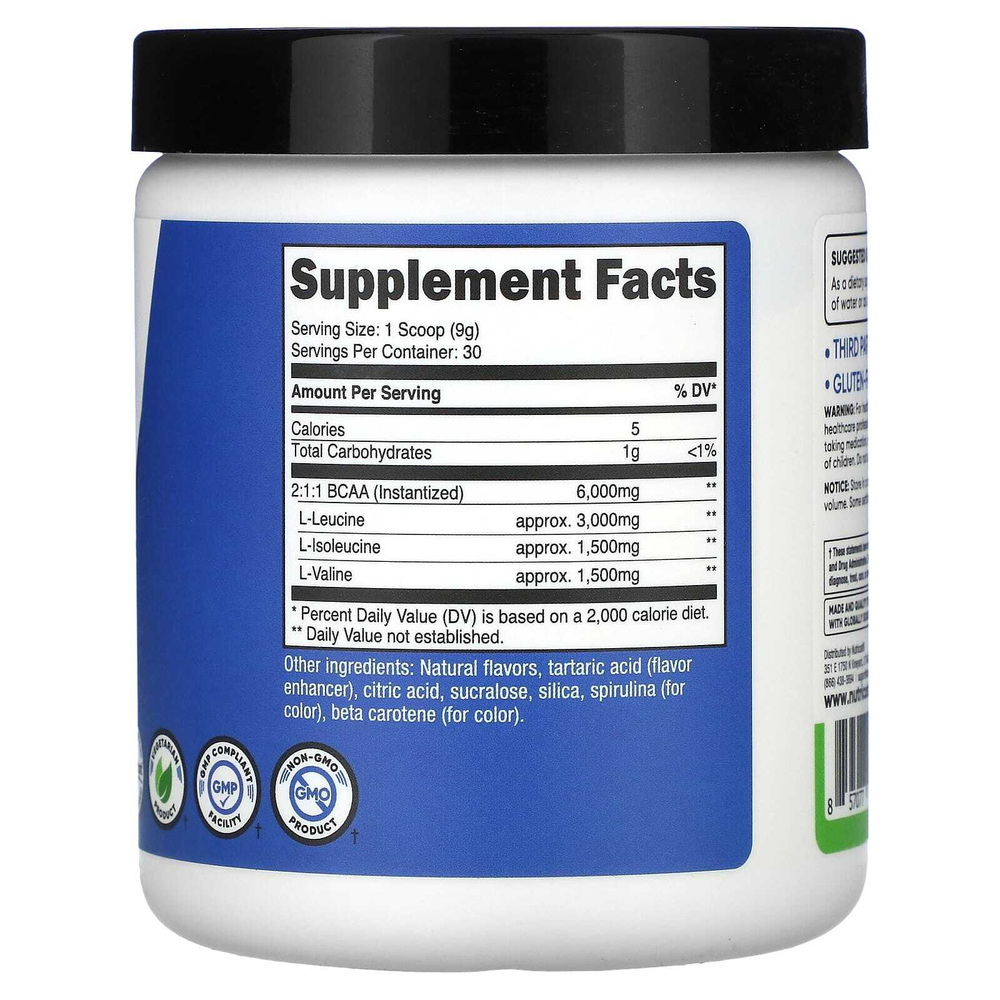 Nutricost, Performance, BCAA, со вкусом зеленого яблока, 270 г (9,5 унции)