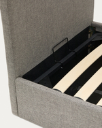 Nahiri Мягкая серая пуф-кровать для матраса 90 x 200 см