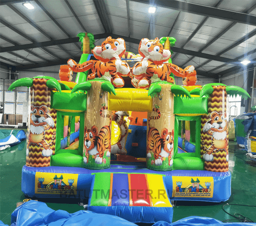 Коммерческий батут "Тигриная страна 2", 8*4*5 м, PR-11890