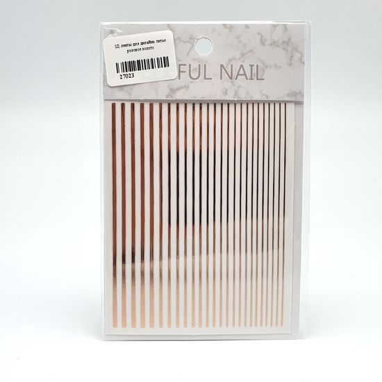 3D ленты для дизайна ногтей, розовое золото