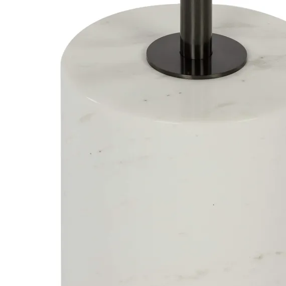 Кофейный столик Brasil 3, Ø45х61 см, белый мрамор, черная сталь