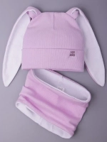 Шапка для девочек осенняя, с ушками розовая