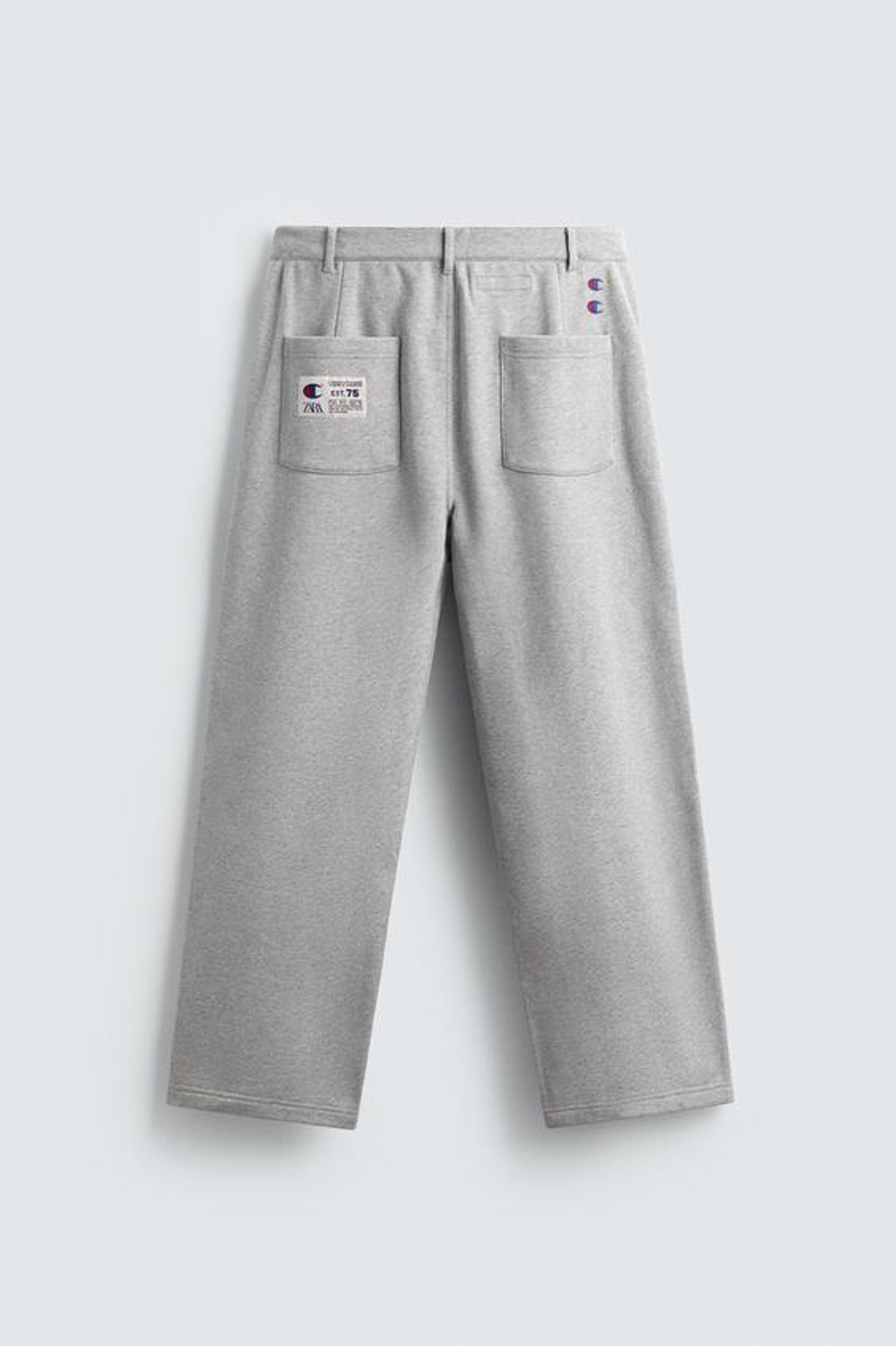 ZARA X CHAMPION ® БРЮКИ RELAXED FIT СО СКЛАДКАМИ, СЕРЫЙ МЕЛАНЖ