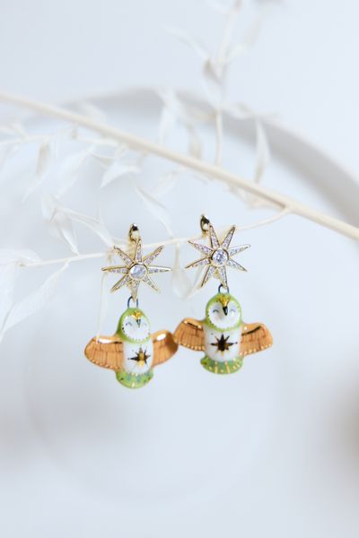 Серьги из фарфора «Совушка», Беларусь