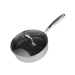 Сотейник 2,5 л с крышкой 22/19,5*14 см New Kitchen Honeycombs нерж. с антиприг. покр. ИНДУКЦИЯ
