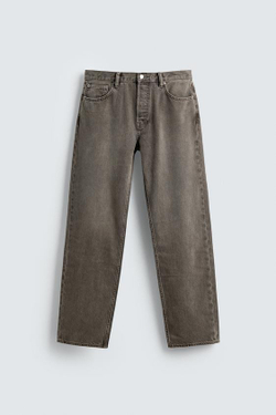 ZARA ДЖИНСЫ STRAIGHT FIT, РЫЖЕВАТО-КОРИЧНЕВЫЙ