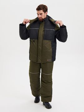 Костюм зимний "Дрим" полукомбинезон (хаки/черный)