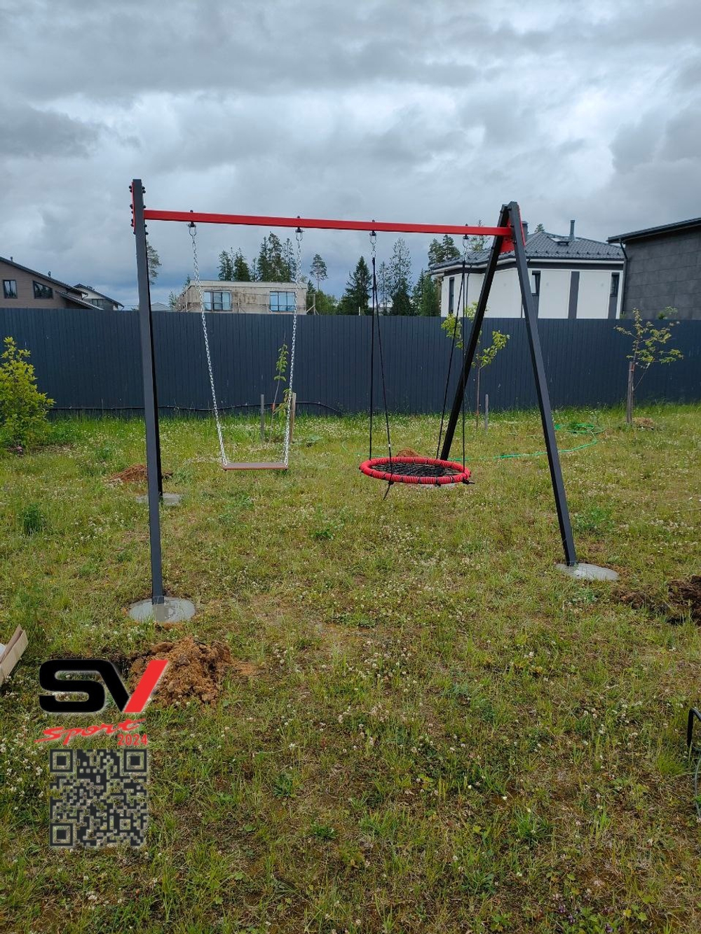 Монтаж уличных качелей Sv Sport