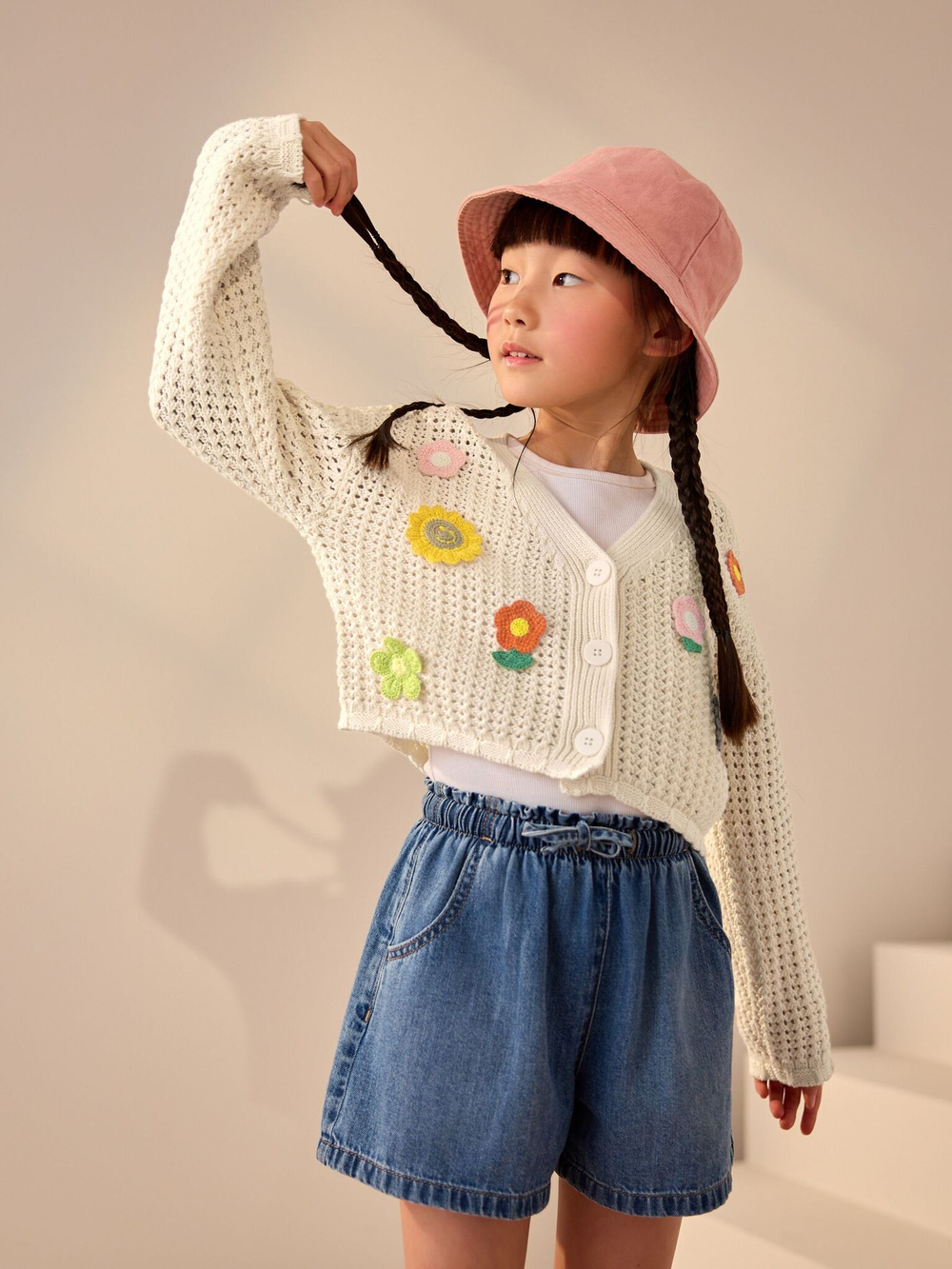 Кардиган вязаный для девочки Next E29-008, Молочный