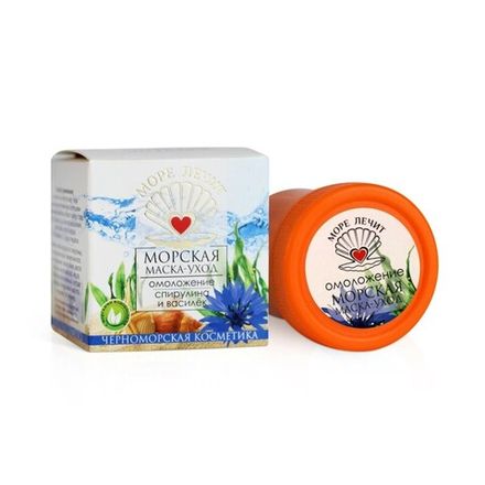 Маска-уход для лица Омоложение спирулина и василек, пластик,40мл,"Море Лечит" Море Лечит
