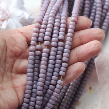 Штамповое чешское стекло серое , 6*4 мм, 1/2 нити, К113